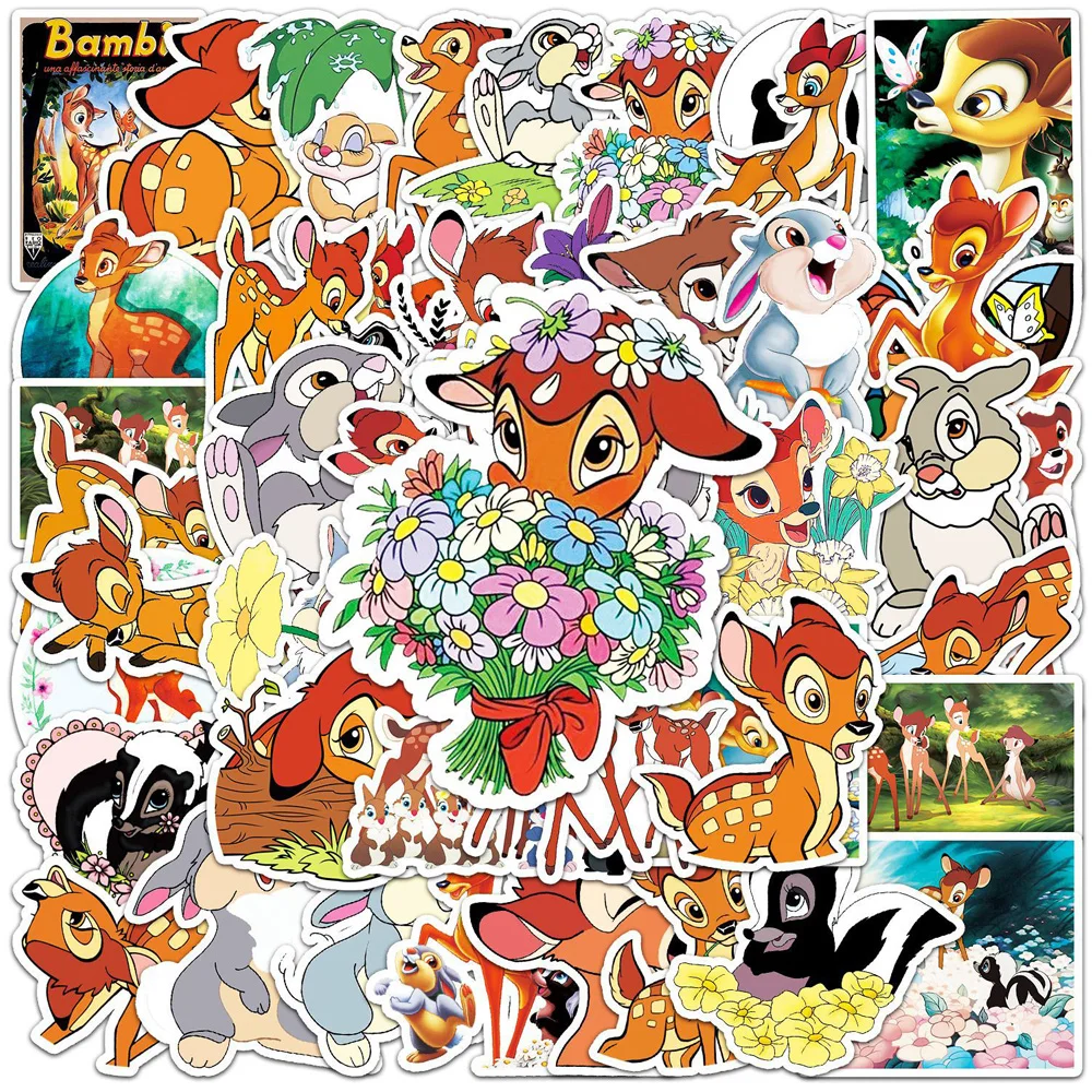 

10/30/50pcs Disney Movie Cute Cartoon Bambi Stickers Decals Decoration Scrapbook Phone Diary Bike Laptop Sticker Kid Classic Toy