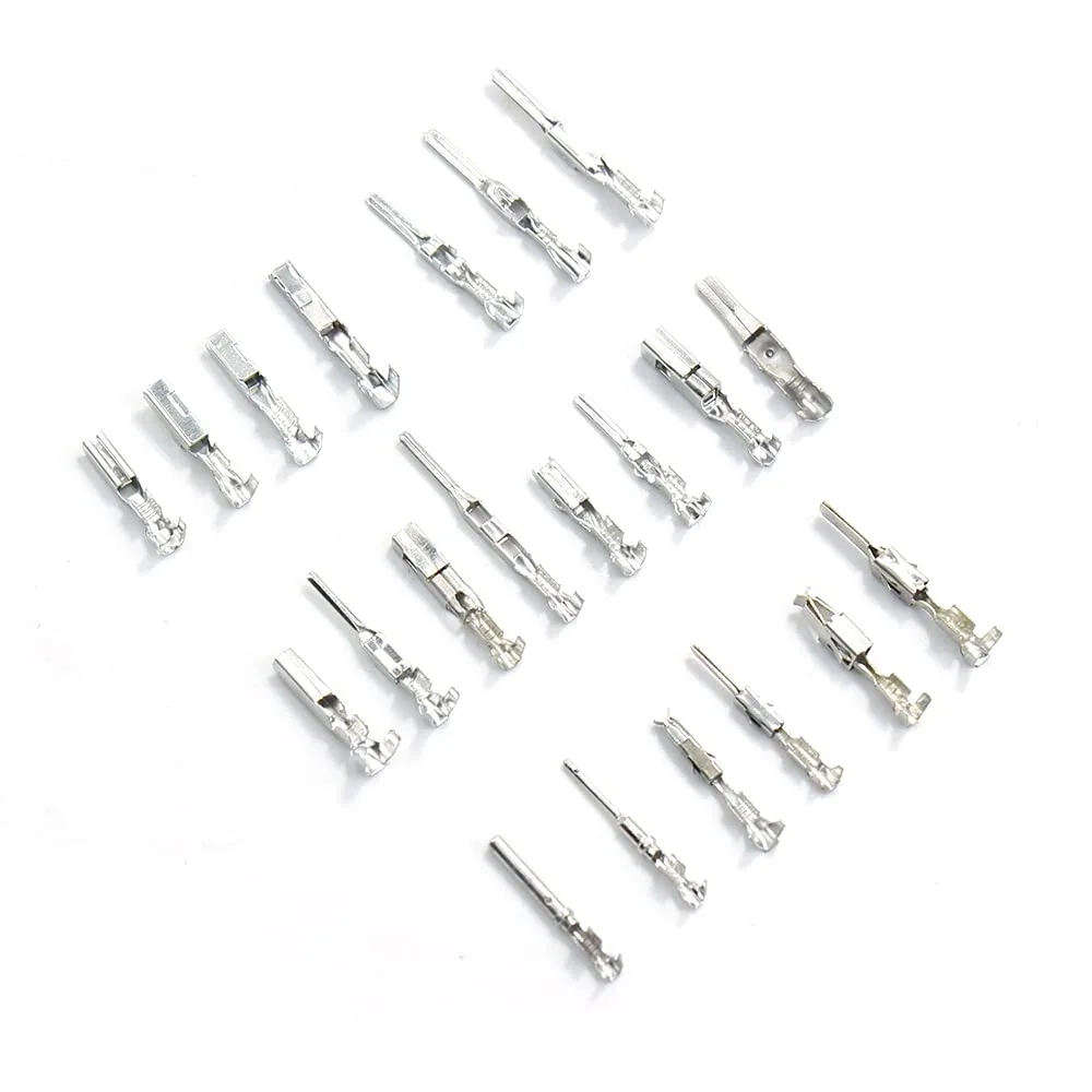 290PCS Car Wire Terminals in 1/1.5/1.8/2.2/2.8/3.5mm Sizes - Auto Non - Insulated Male Crimp Pins for Electric Plug Removal