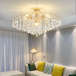 Lampadario moderno di lusso con luci a LED in cristallo per soggiorno camera da letto lustro lampada a sospensione a soffitto decorazione della casa