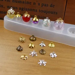 20pieces 8.5mm 9mm 10mm Flower Beads Cap Pendant Connector Jewelry Accessories Jewelry Findings Handmade DIY Material