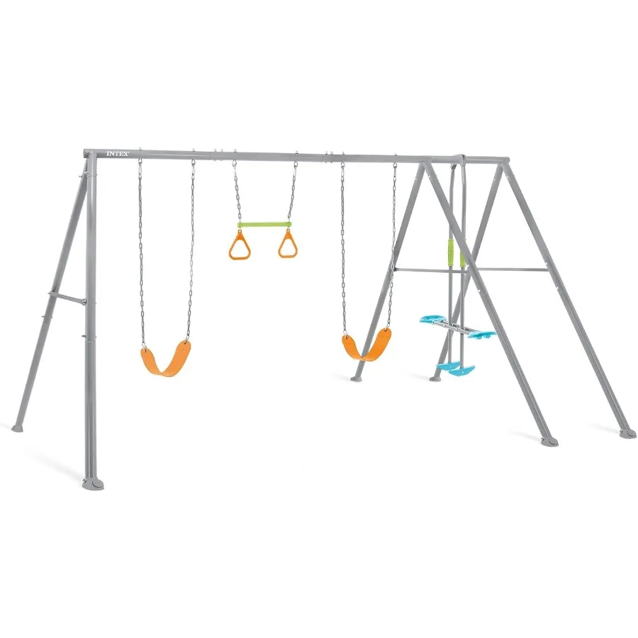 

Heavy Duty Backyard Feature Swing Set with Multiple Seating Options and Durable Construction for LongLasting Outdoor Play and F