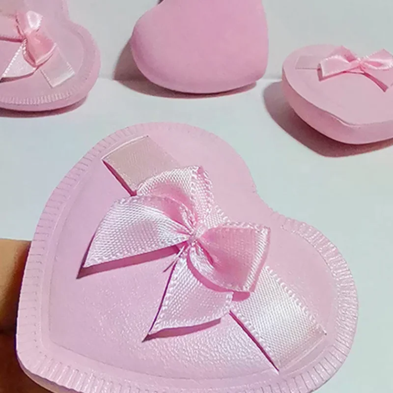 2/5pcs Heart Bow Makeup Powder Puffs That Can Be Used In Both Dry And Wet Combinations Cotton Candy Air Cushion Powder Puff