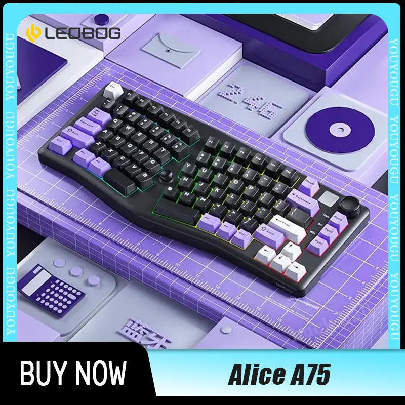 leopard alice a75 teclado mecanico para jogos teclado gamer sem fio hot swap rgb top alicea75 3mode 24g novo 01