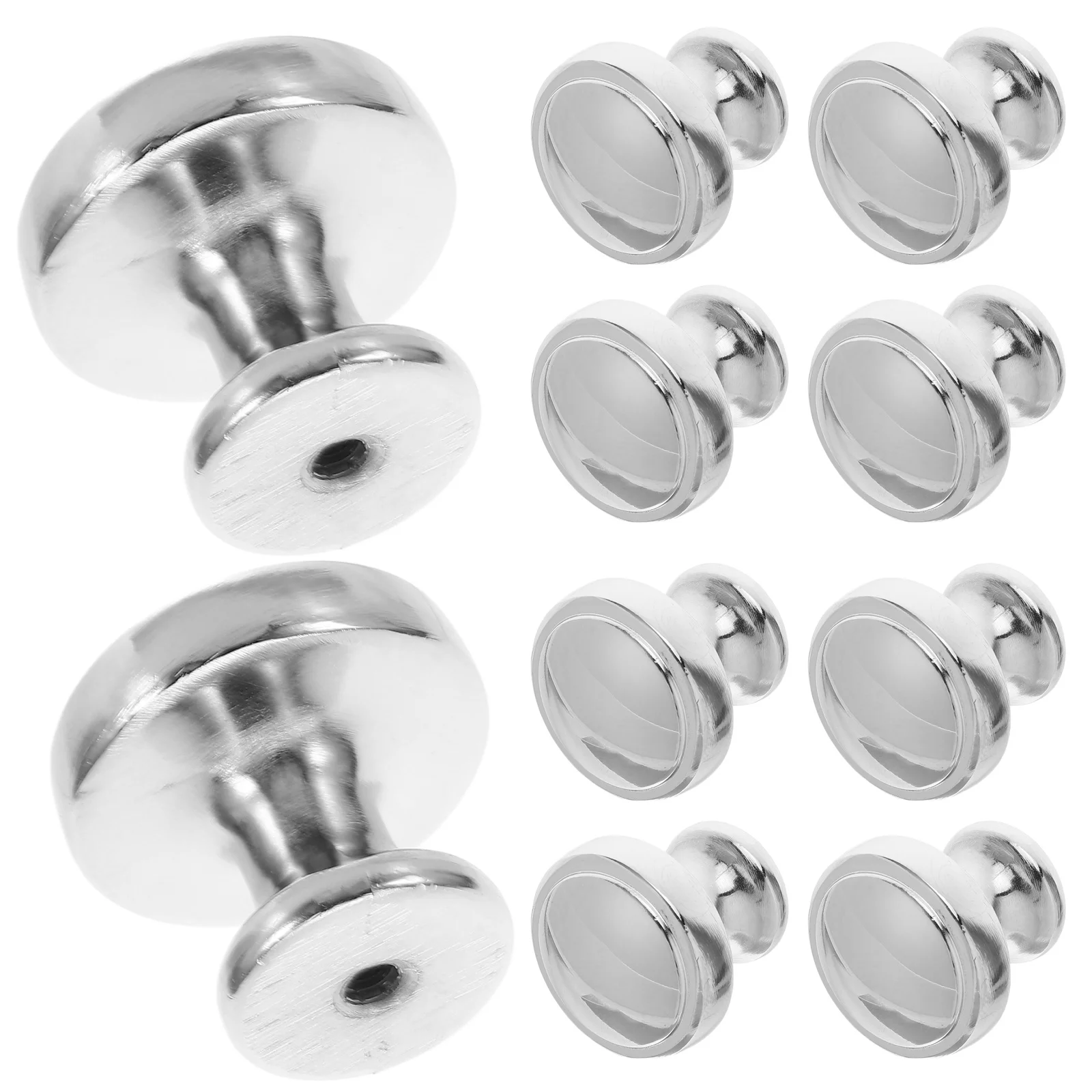 10 قطعة مقابض خزانة سبائك الألومنيوم المستديرة الفضة ثقب واحد مقابض لخزائن المطبخ خزانة مضمد السحب الزخرفية