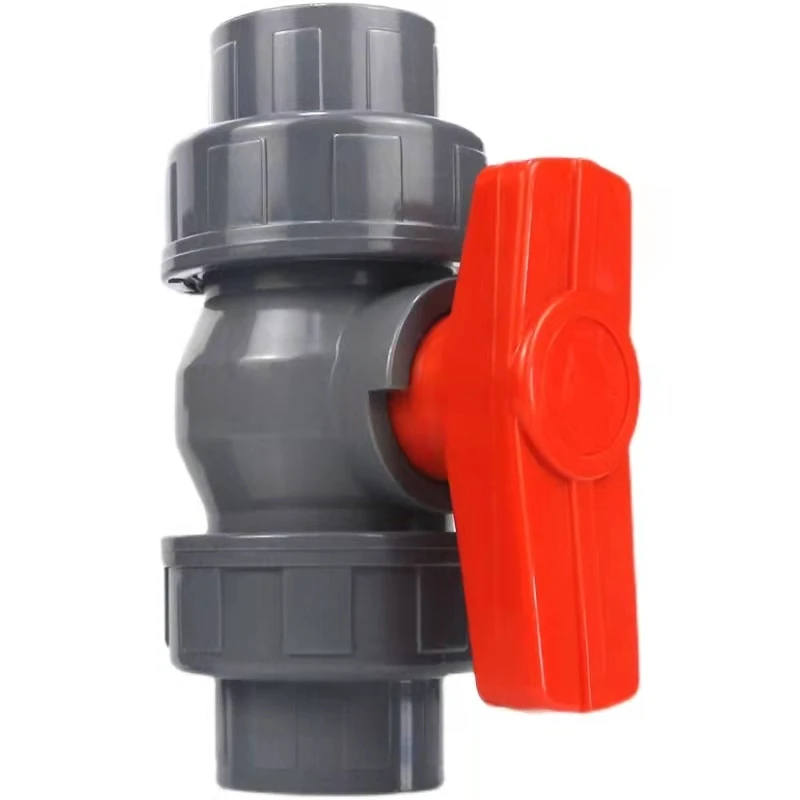 1PC pvc double live ball valve  order  DN20, 25, 32, 40, 50, 63, 75, 90, 110 water pipe fittings pipe fittings switch gra