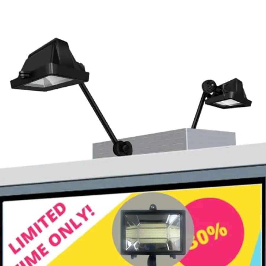 

Outdoor Solar Sign Lights 120 LEDs Waterproof 12000 mAh Billboard Lighting for Real Estate Business Advertisement Highway Comme