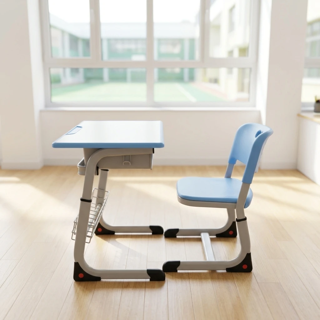 Kindergarten Metal Kids Desk And Chair Set Popular Design Students Study Table For Boys And Girls