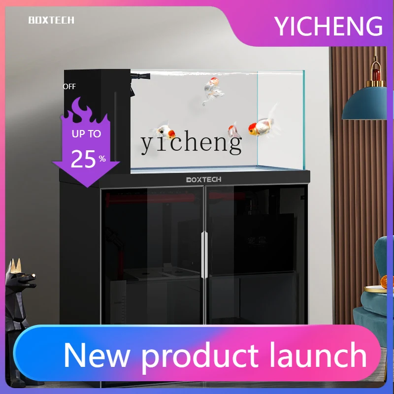 

LYY fish tank living room stream tank South American native tank creative landscaping medium and large ultra-white glass