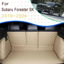 Auto Full Coverage Trunk Mat For Subaru Forester SK 2019~2024 Car Boot Cover Pad Cargo Interior Protector Accessories 2022 2023