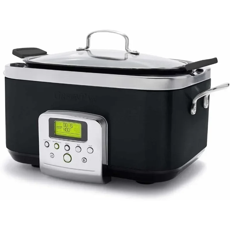 

8-in-1 Programmable 6QT Electric Slow Cooker, Dishwasher Safe Lid & Removable Crock