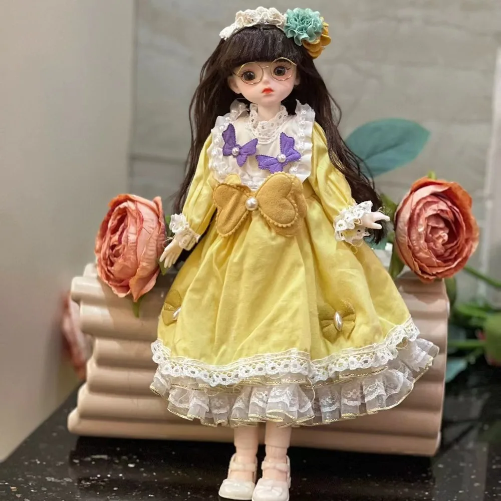 

1/6 SD 30 см Bjd кукла с одеждой, длинные волосы, привлекательные глаза, платье принцессы, куклы BJD, аниме на высоком каблуке