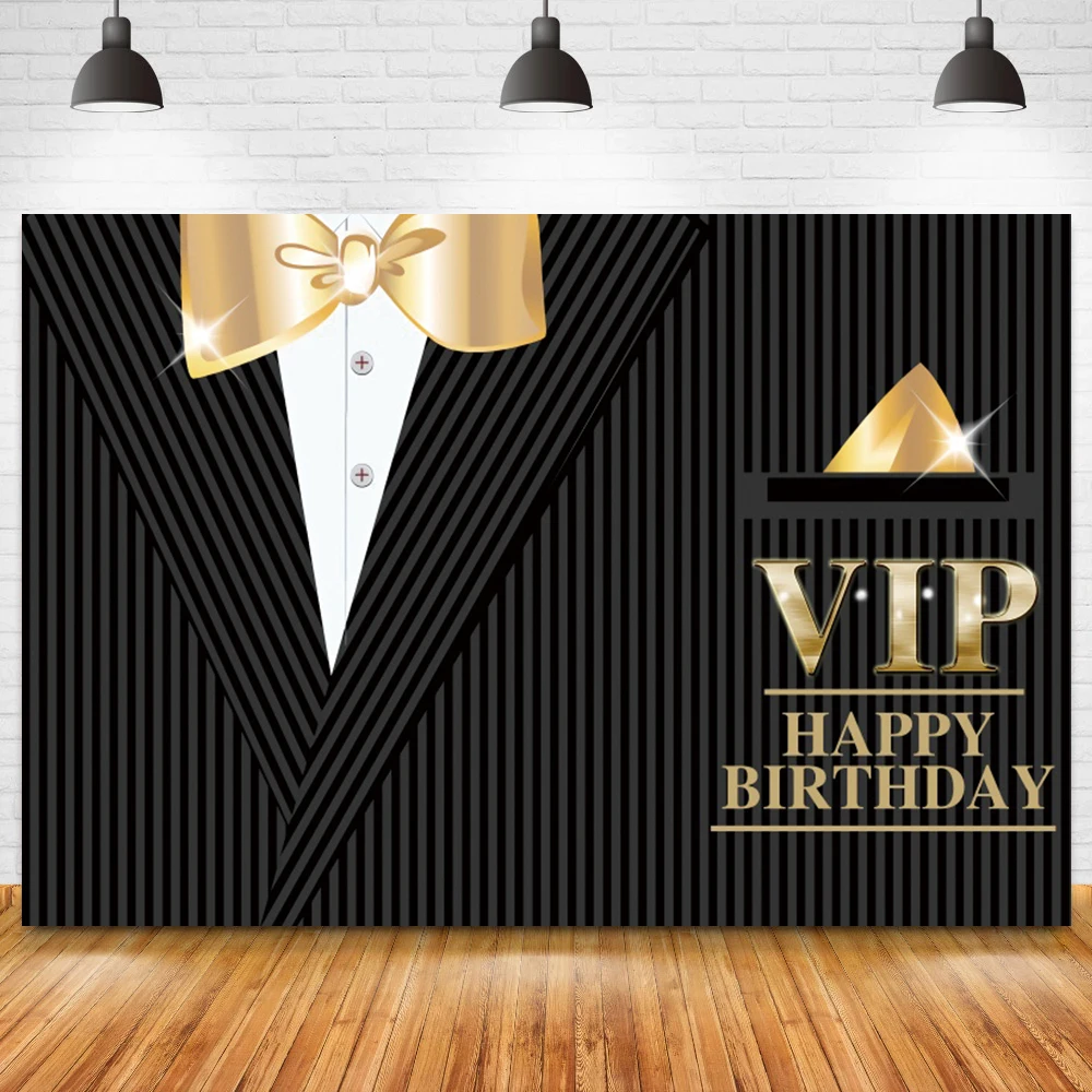 Handsome Man Birthday Background VIP Happy Birthday Party Custom Poster Photo Backdrops Photocall