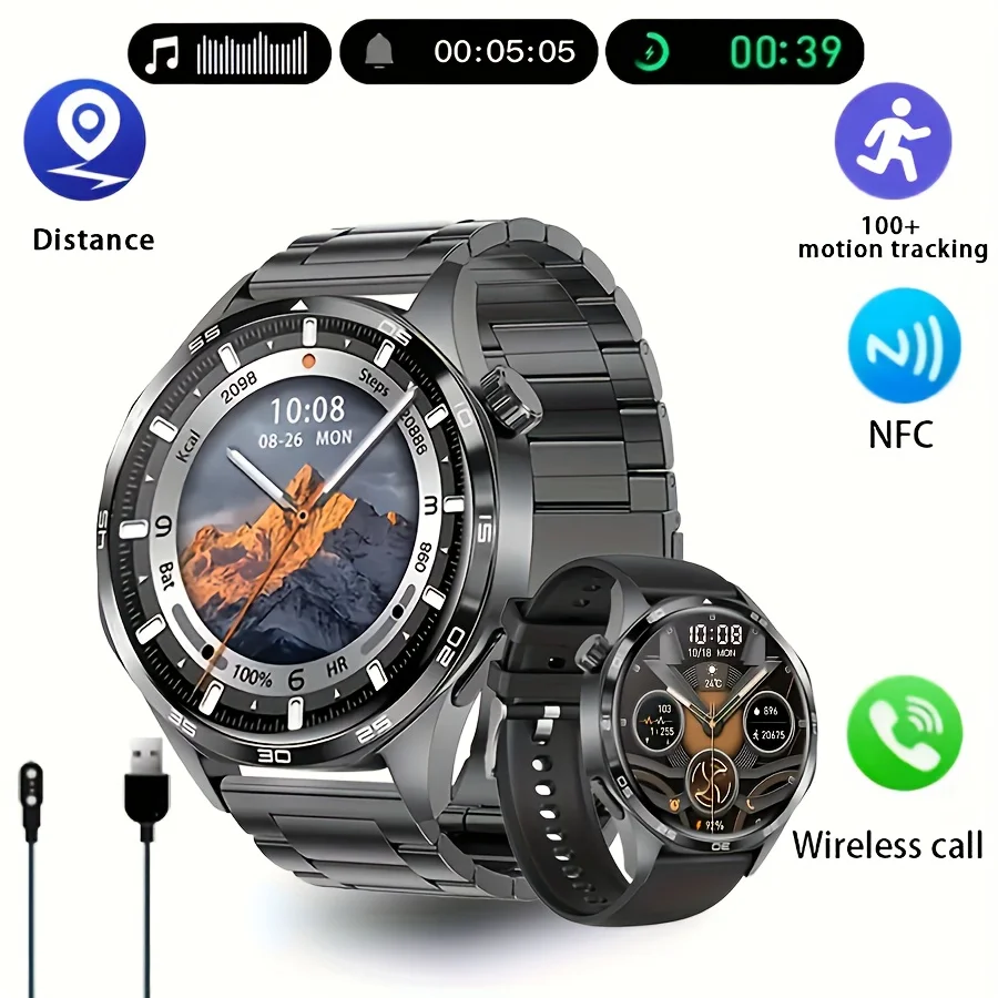 

Men's Rugged Smart Watch 1.53'' AMOLED Display Sleep Monitor SpO2 Heart Rate Pedometer Android iOS Compatible with Call Function