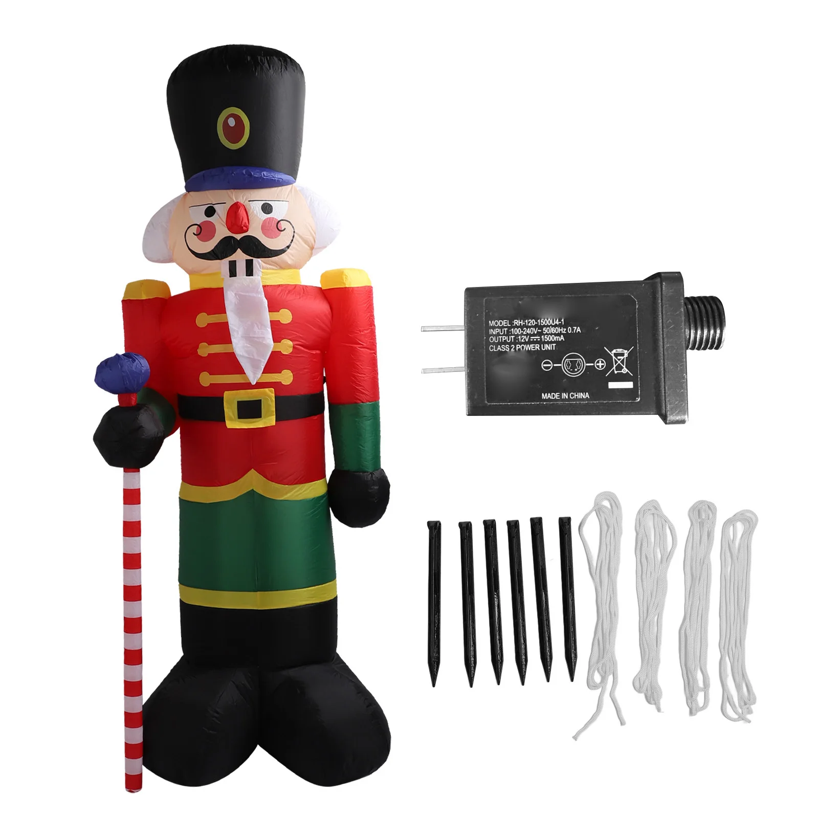 Kerstversiering voor buiten, opblaasbare kerstsoldaat van 2,4 meter, herbruikbaar, waterdicht, opblaasbaar, voor thuisdecoratie.