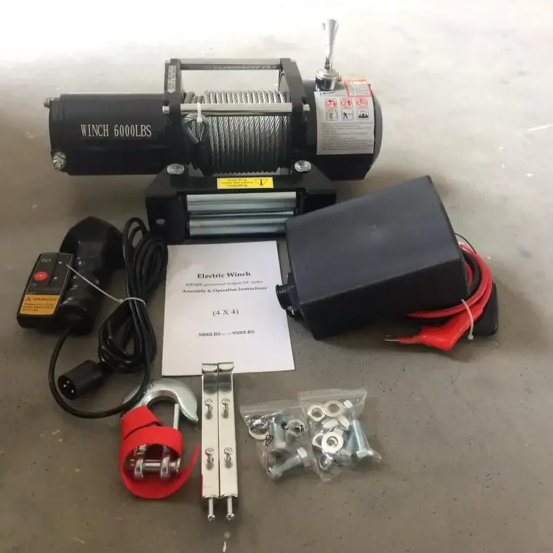 12V/ 24V 6000 Lb Automobile Winch Electric Winch