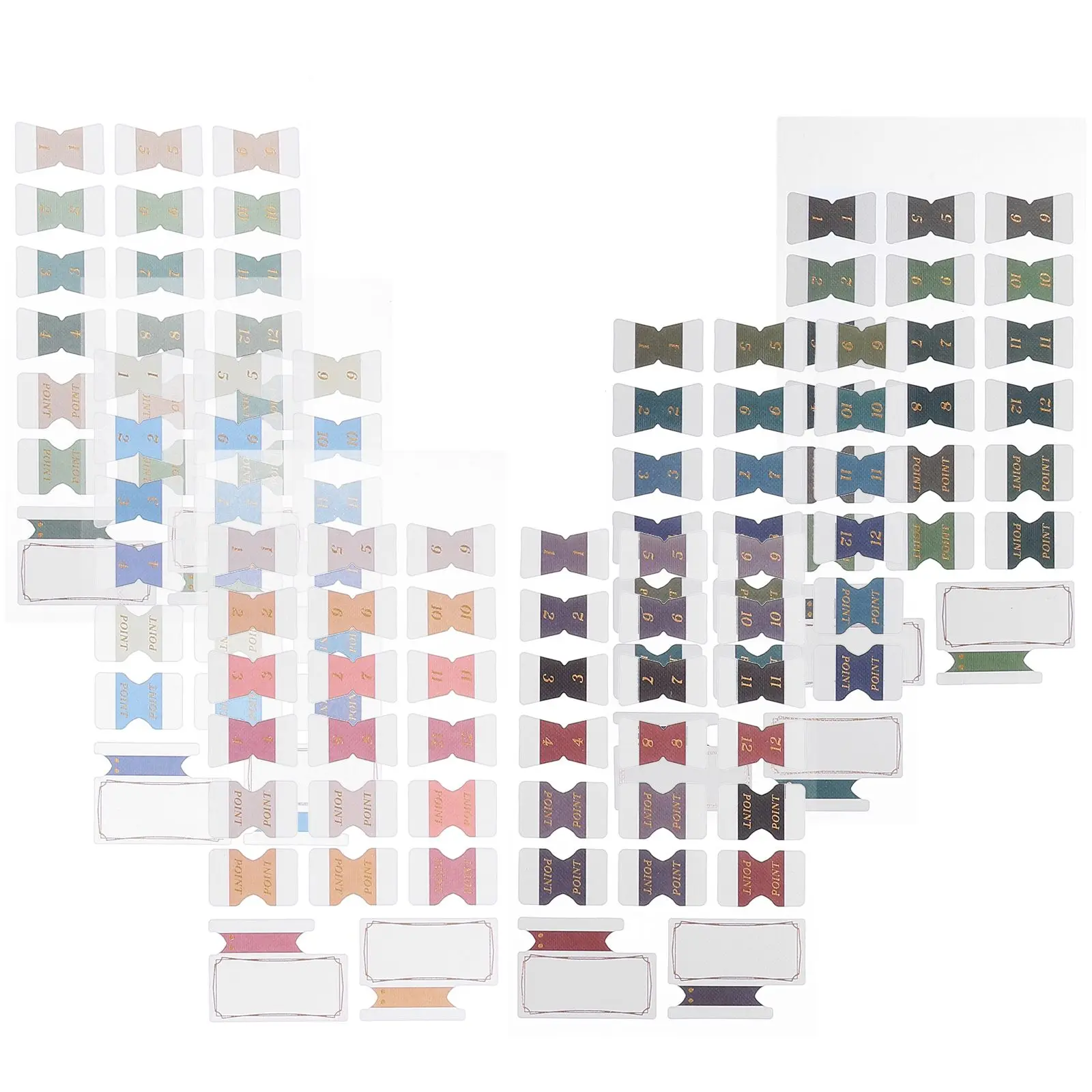 6 Sheets Colored Tabs Sticker Book for Annotating Books Aesthetic Monthly Stickers