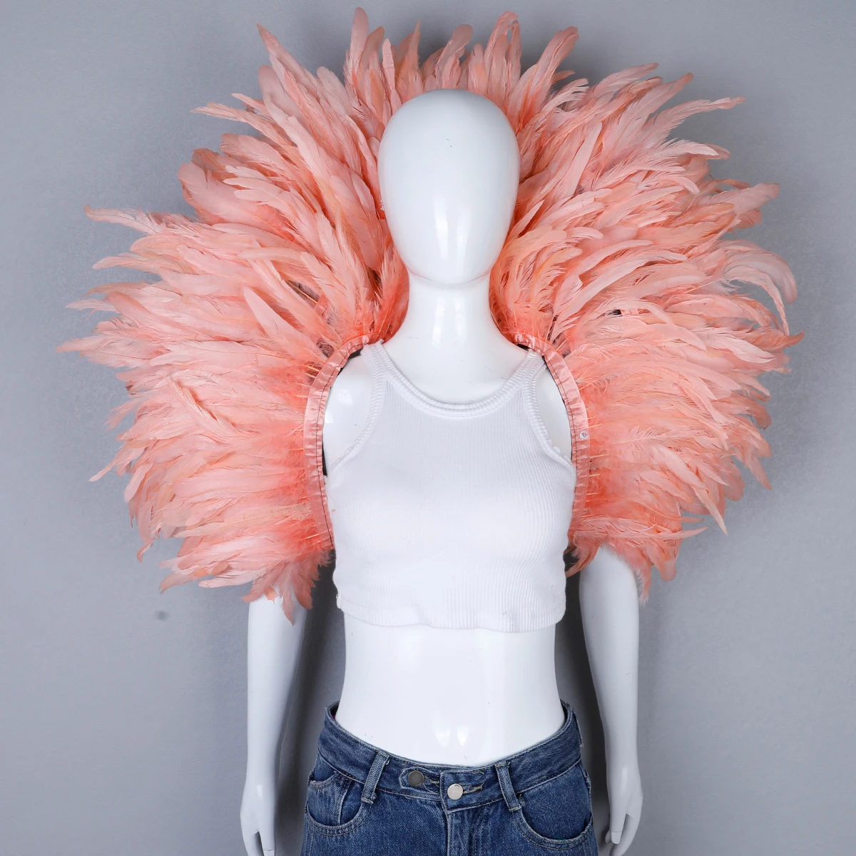 Luxe veren sjaal cosplay ontwerper punk Halloween carnaval gemaskerde bal feestaccessoire elegante kleding voor feestelijke gelegenheden