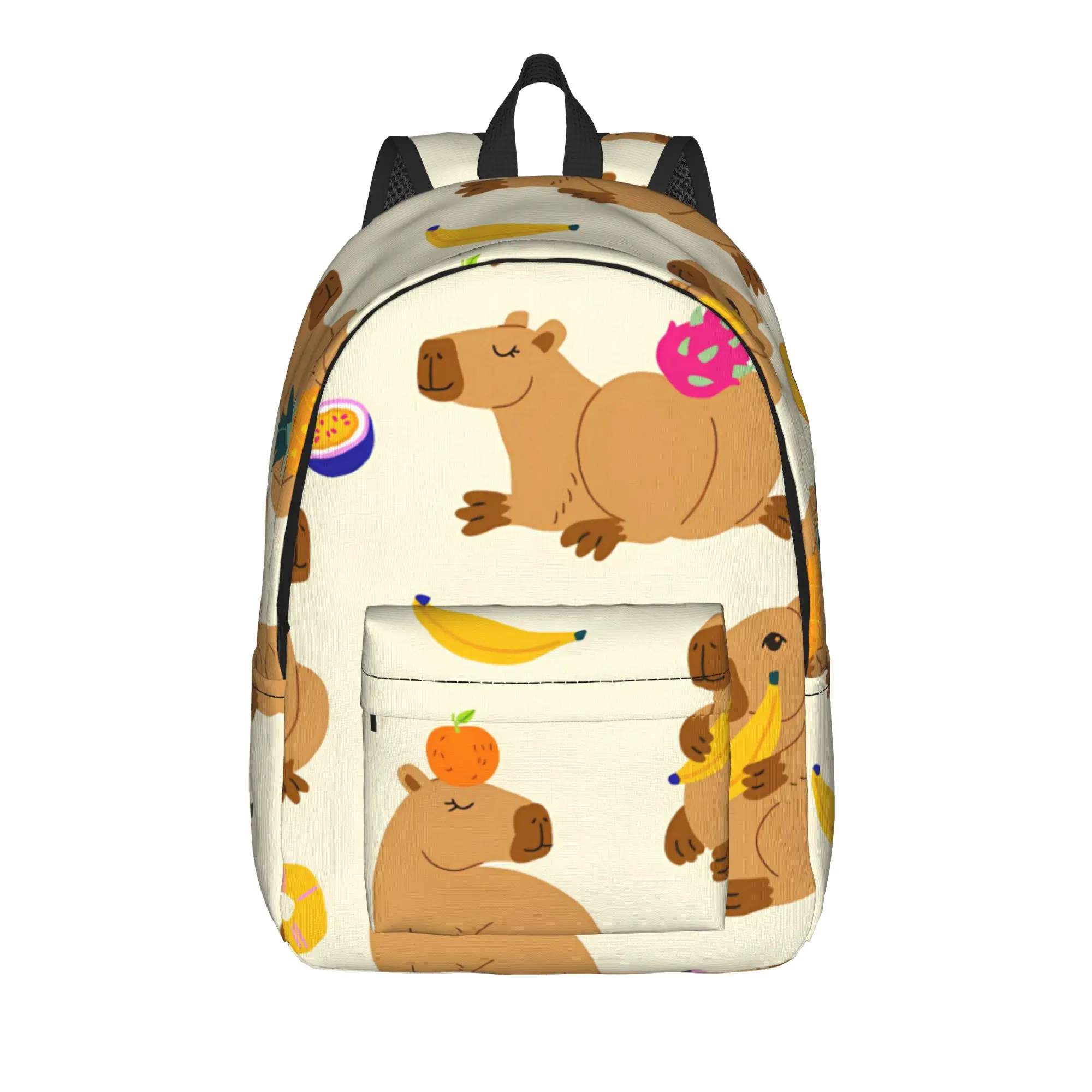 Tropical Fruit Capybara Backpack  Streetwear Backpacks Youth Travel Durable High School Bags Designer Rucksack
