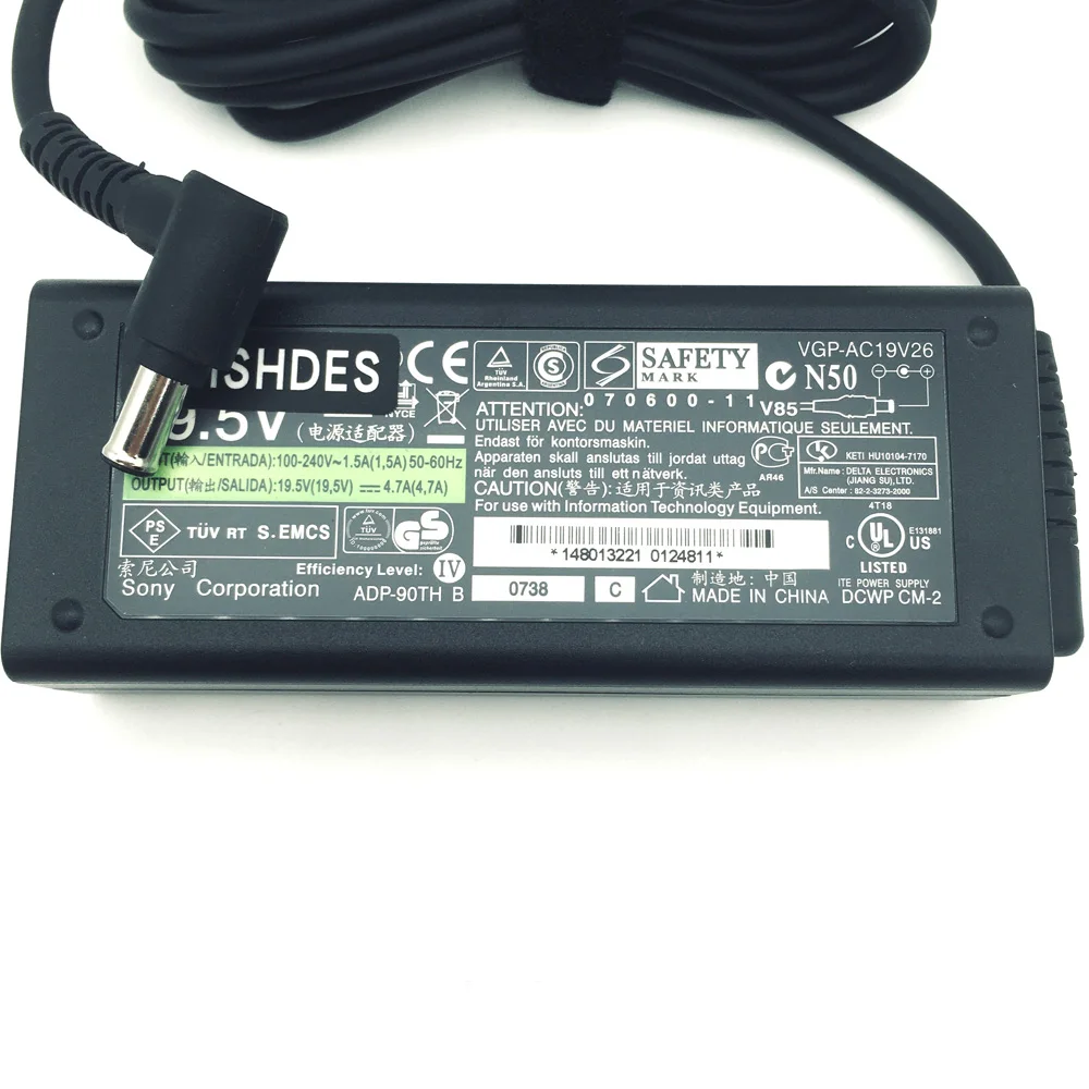 Carregador original para laptop Sony VAIO VGP-AC19V42 90W 19,5V 4,7A fonte de alimentação adaptador AC notebook