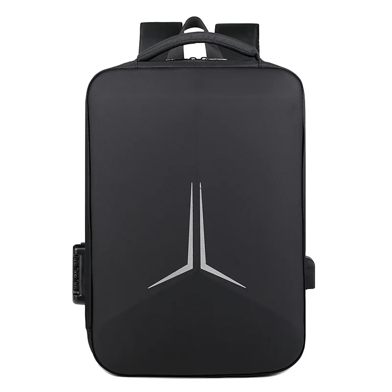 USB Waterproof Backpack Men's Student Laptop Bag 15.6 Inch Motorcycle Hard Case Large Capacity Anti-theft Travel Backpack