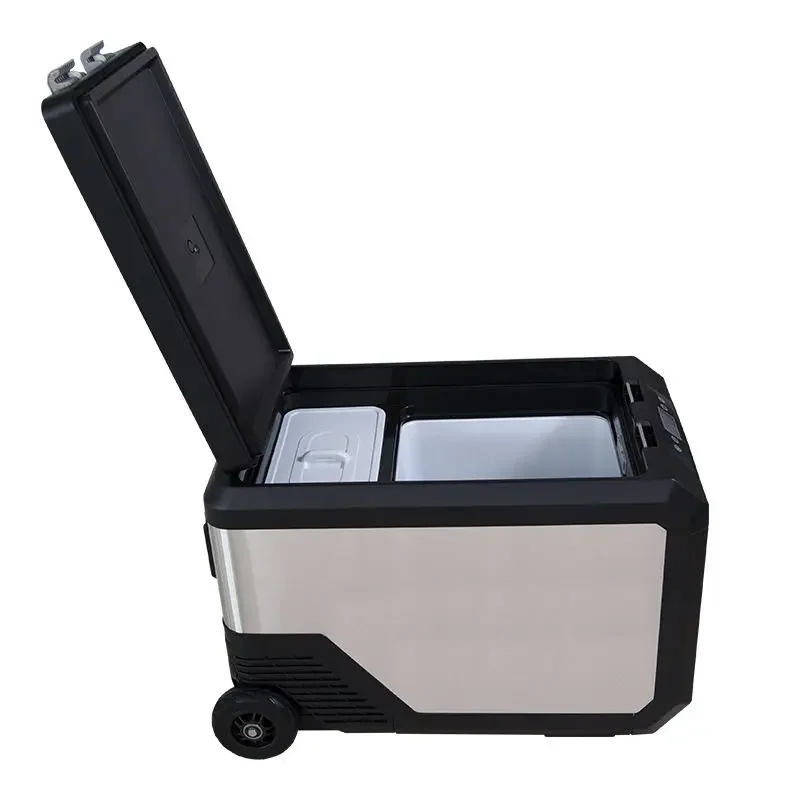 

#40L portable fridge freezer 12 volt Wheel and handle design camping car refrigerator Portable mini fridge for car