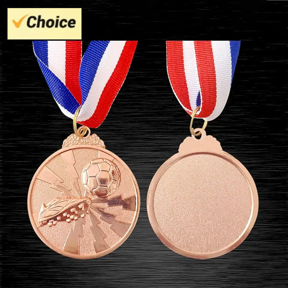 Medallas de fútbol Medallas de ganador de metal con cinta para el cuello Medallas de fútbol de aleación de zinc Medallas deportivas para celebraciones de competiciones deportivas