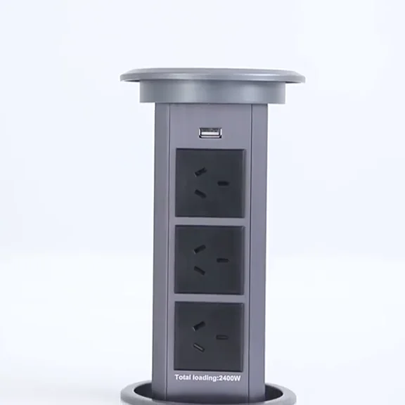 Smart Automatic Pop Up Power Point Tower Worktop Outlet Retractable Motorized Pop Up Socket for Kitchen