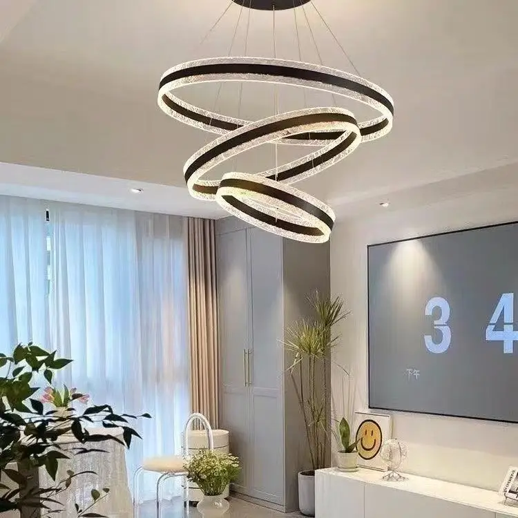 Living room chandelier simple modern Nordic bedroom dining room lamp circle living room main lamp art