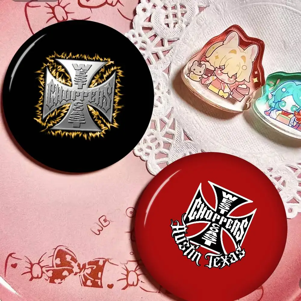 West C-Coast C-Choppers 32/44/58mm Handmade Pin Round Funny Snap-in Brooches Backpack Cothes Accessories Badge Hat Decoration