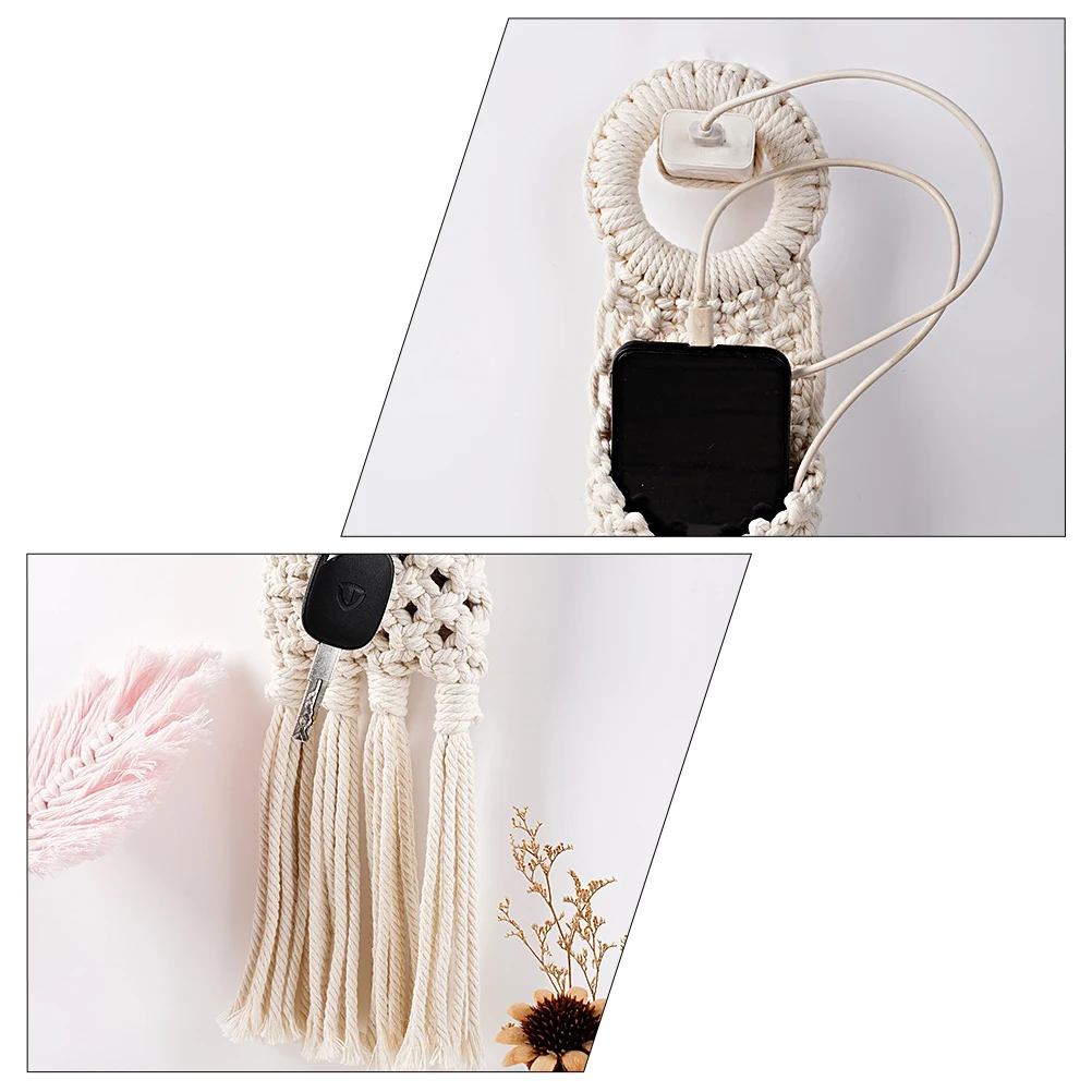 

Elegant Door Handle Tapestries Wall Hanging Decor Cotton Rope Woven Home Bedroom Living Room Storage Gift Ornament Xmas