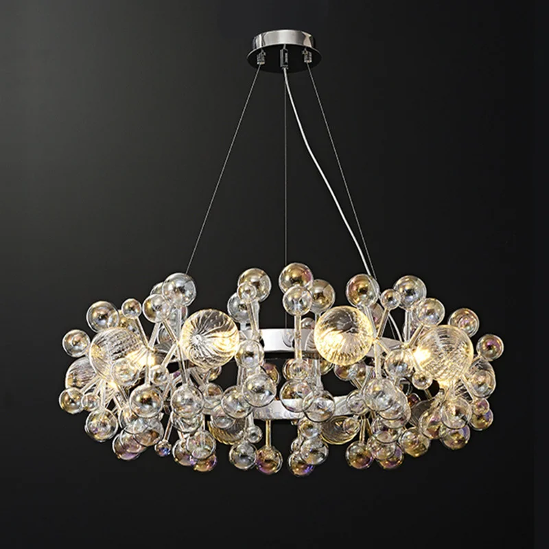 

Nordic Home Decoration Chandelier Luxury Living Room Bedroom Ceiling Chandelier Creative Chrome/Gold Glass Pendant Lamp Lighting