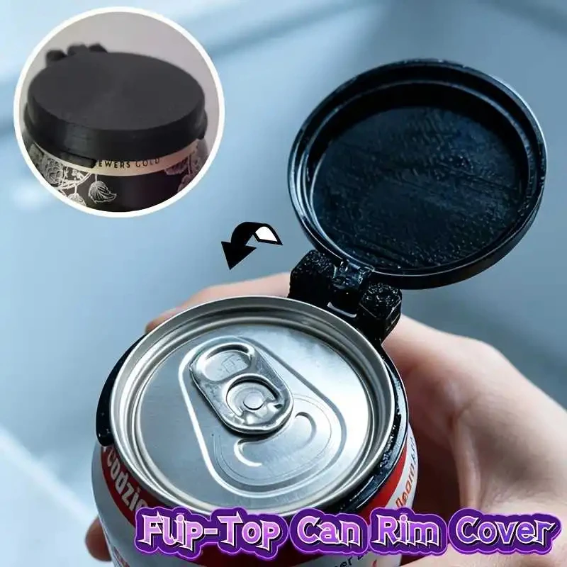 1Pc Flip-Top Can Lid,Reusable Soda Beer Can Cover,Dustproof Insect Proof Can Rim Cap Prevent Spillage For Standard Beverage Cans