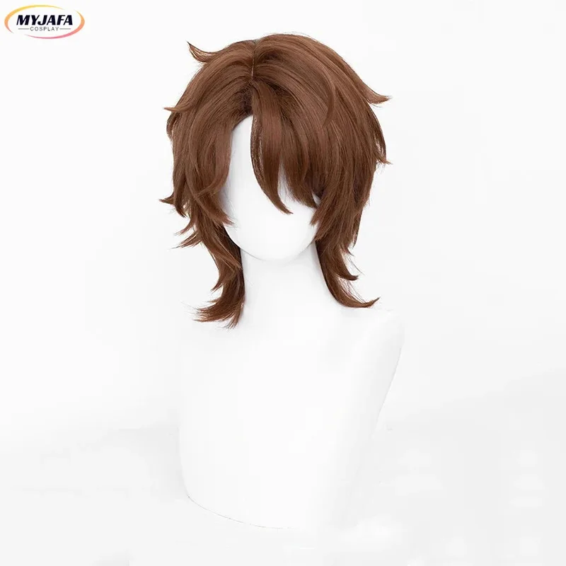 ABC123Gallagher شعر مستعار تأثيري لعبة HSR غالاغر بني داكن قصير مقاومة للحرارة الاصطناعية الشعر أنيمي شعر مستعار للحفلات + Wix ؛ 3,f'6,h.7;j