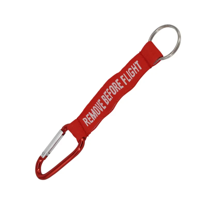 Remove Before Flight Key Chain Llaveros Hombre Red Keychain Woven Letter Keyring Jewelry Aviation Tags OEM Key Chains Safety Tag
