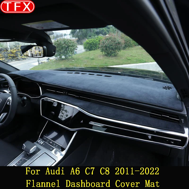 

For Audi A6 C7 C8 2011-2022 Car Styling Dashboard Mat Dash Pad Carpet Anti-Uv Anti-Slip Protective Cover Interior Accessories