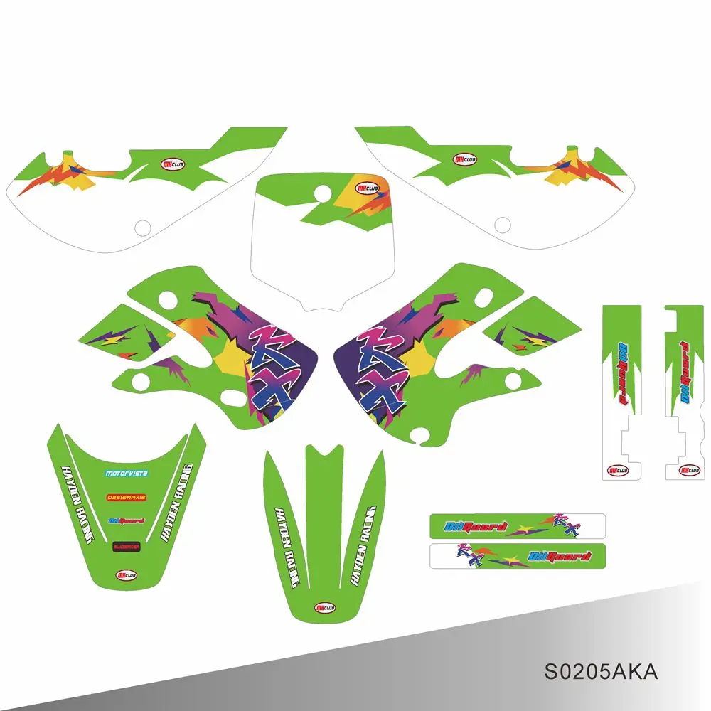 Vollständige Grafik-Aufkleber, Motorrad-Hintergrund, benutzerdefinierter Nummernname für KAWASAKI KX65 KX65 2000–2020