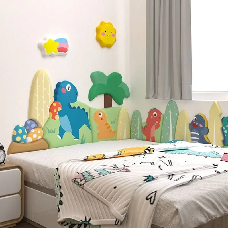 Cartoon Animla Bed Headboard Kids Room Nursery Wall Decor Anti-collision Wall Panels Cabecero Cama Tete De Lit