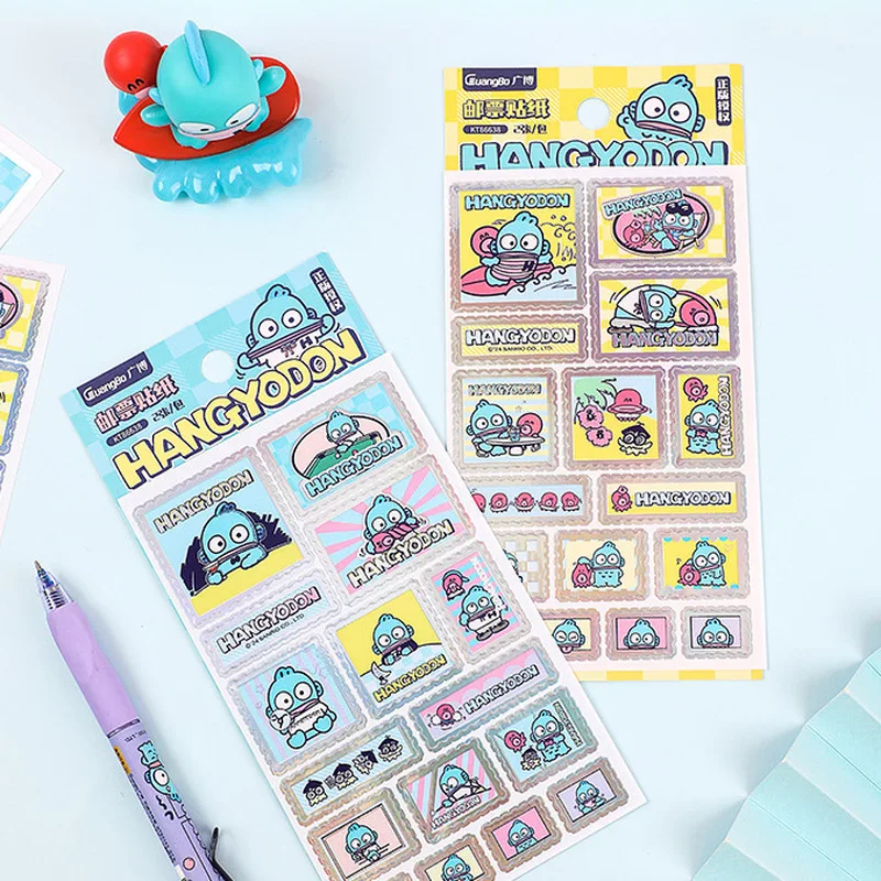 20pcs Stationery Stickers Sanrio Hangyodon Stickers Packs Clown Fish Hanton Stamp Stationery Stickers Creative Decor For Student