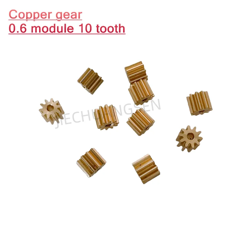 10PCS/LOT Copper gear 0.6 module 10 tooth 0.6M 10T For 1.98MM shaft diameter, Thickness 6MM