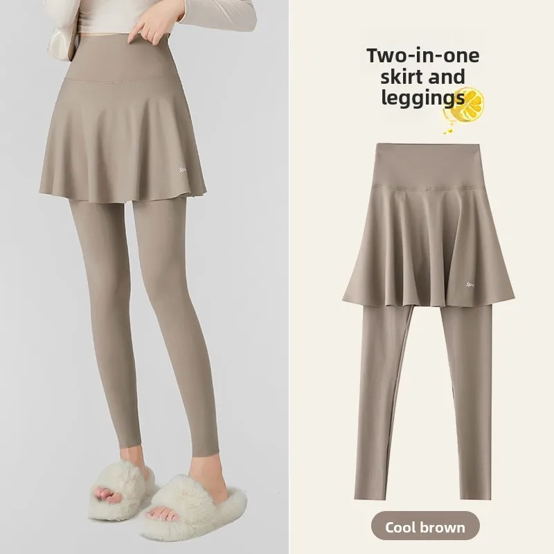 High Waist Yoga Pants Women's Autumn Outerwear Skirt Pants Tummy Control Butt Lifting Slimming Cuffed Leggings Any Cut