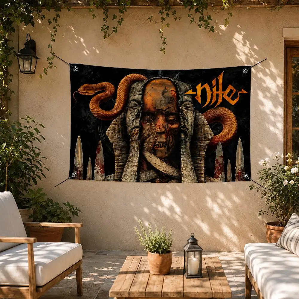 Metal Band Nile Flags Room Bedroom Home Outdoor Wall Hanging Concert Printed Background Decoration Art Banne