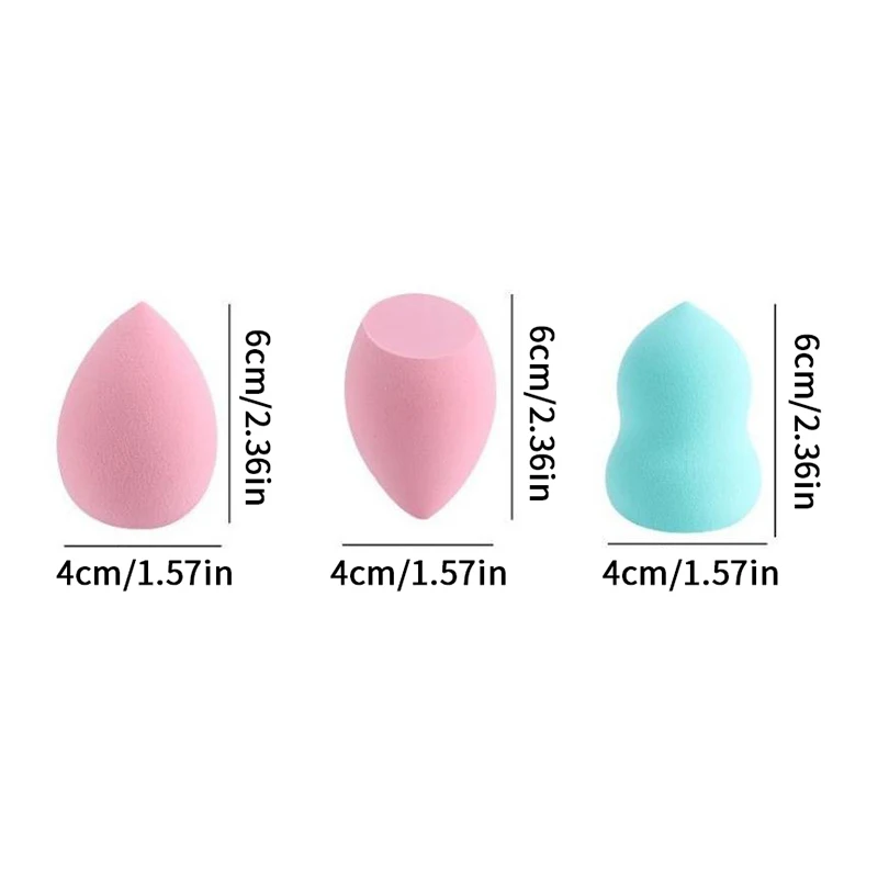 3PCS Cosmetic Sponge Wet And Dry Smear-Proof Makeup Sponge Puff Beauty Tool Super Soft Professional Makeup Tool For Women Girls