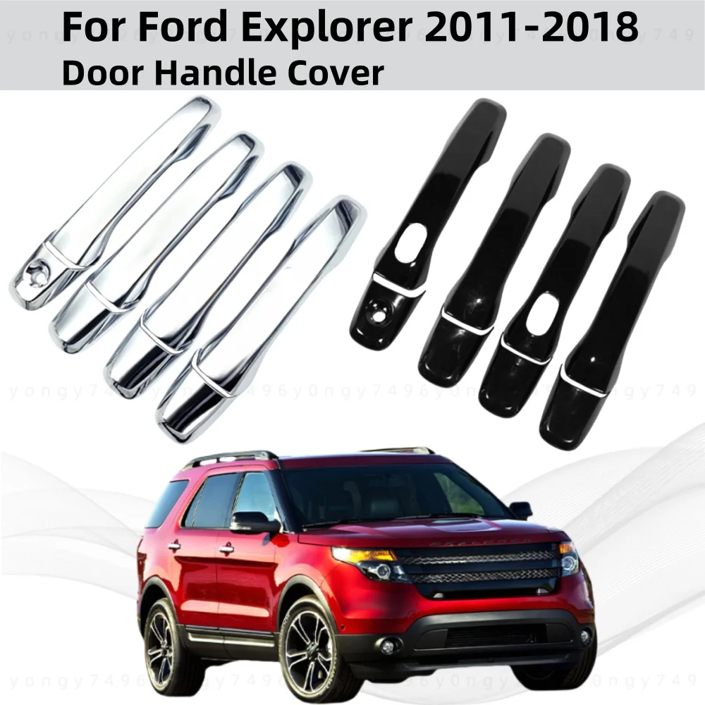 

For Ford Explorer 2011 2012 2013 2014-2018 ABS plastic Car Modification Accessory Carbon Door Handle Cover Trim Paste Style