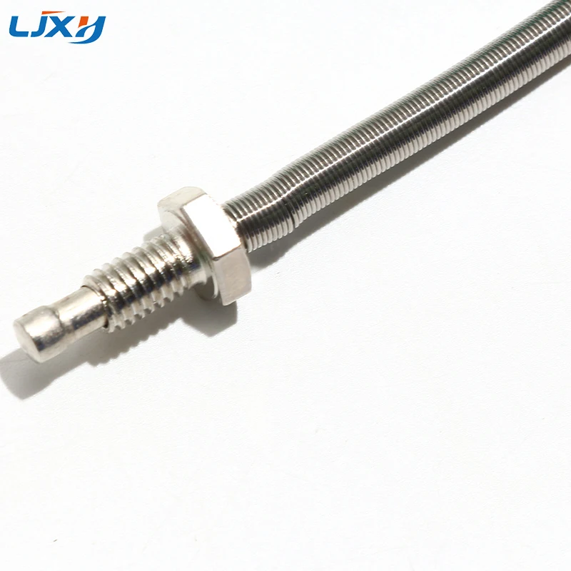 LJXH K-Type Thermocouple with M6 Threaded Foldable Probe Stainless Steel Construction 1/2/3/4/5M Silicone Insulated Cord 200℃