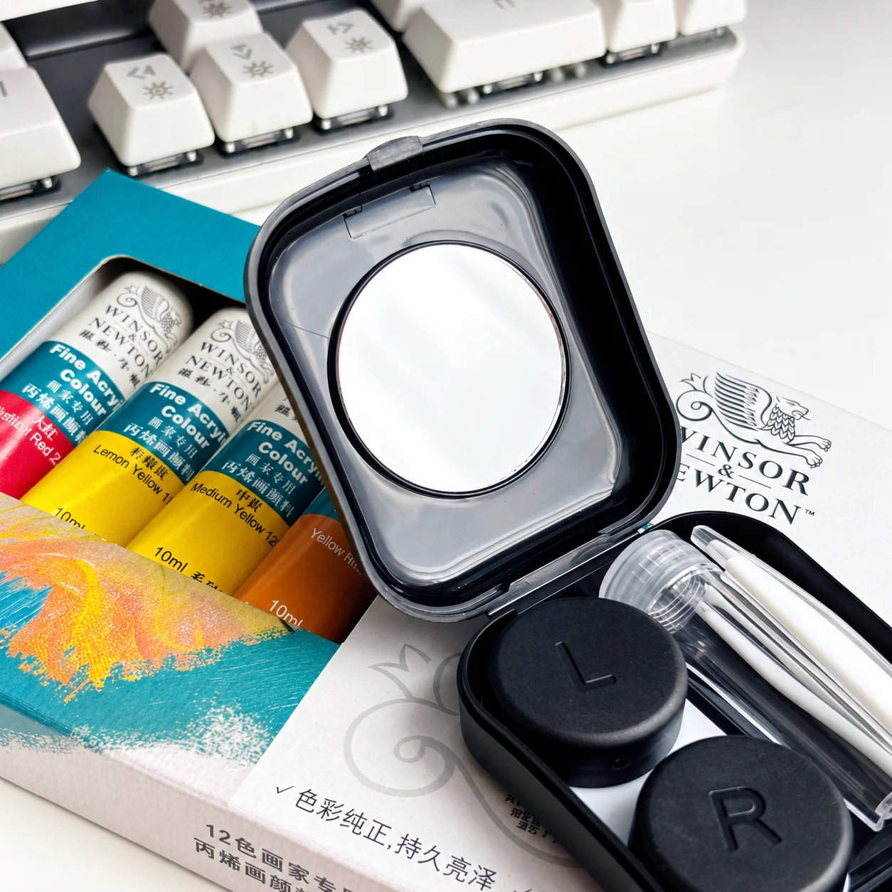 Mirror Contact Lens Case Cute Portable Contact Lens Case Contact Lens Case Portable For Backpack Home Dressing Table