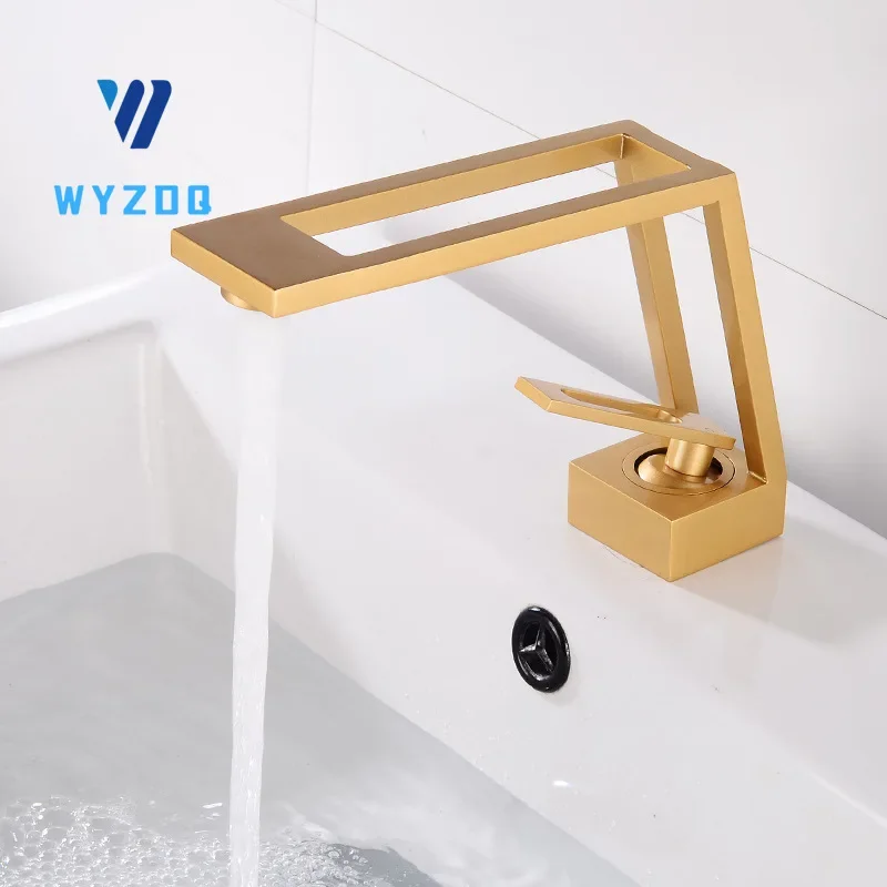 Grifo de lavabo de baño, mezclador de agua fría y caliente, monomando, montado en cubierta, negro, nuevo diseño