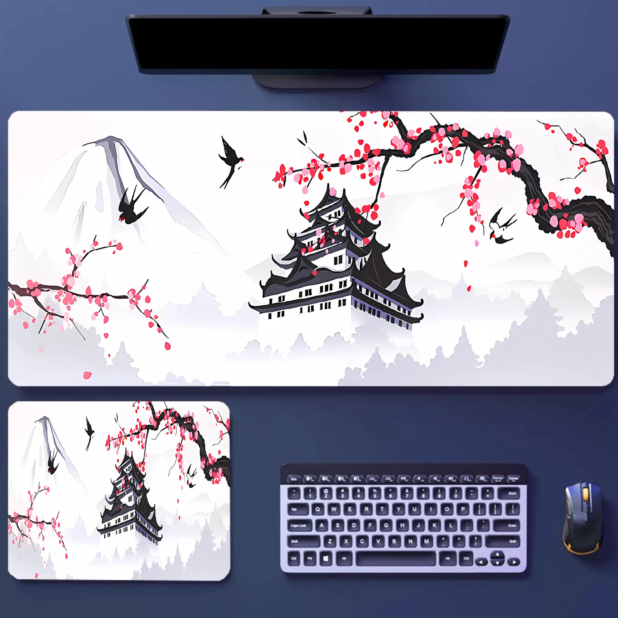 

Japan Cherry Blossom XXL Lock Edge Mousepads Large Gaming Mousepad Desk Mat Anti-slip Mouse Mat Desk Pad For Gift Mouse Pad