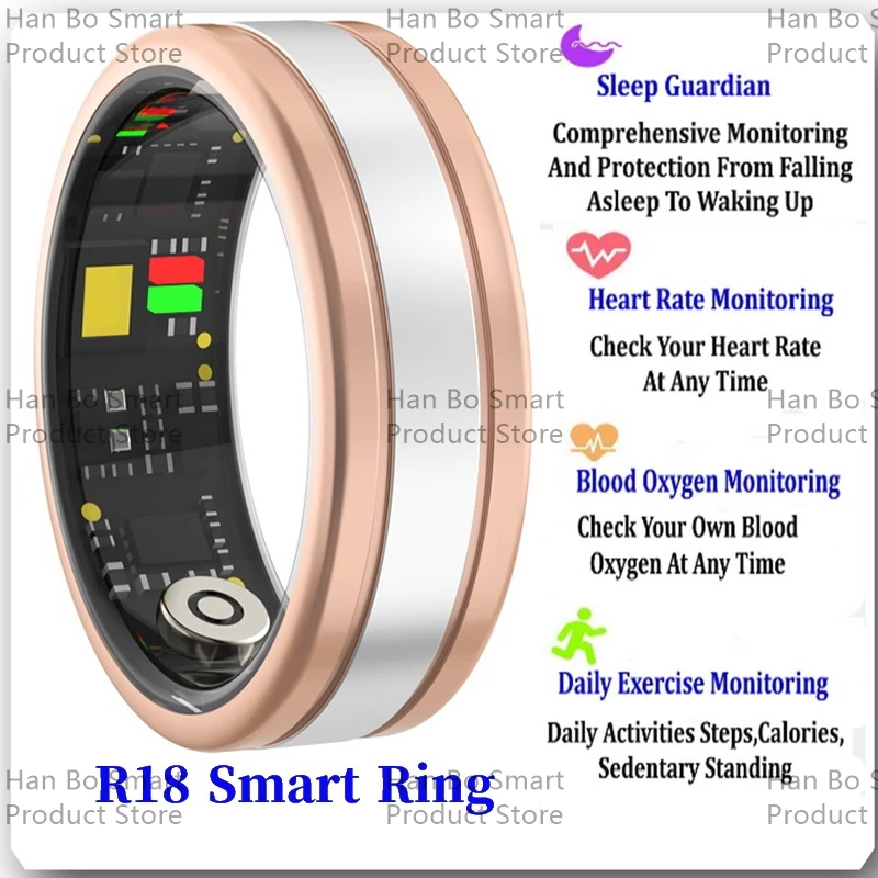 

2024 NEW R18 5ATM Waterproof Smart Ring For Men Women Health Monitoring 100+ Sport Modes Fitness Tracking Waterproof Sport Ring