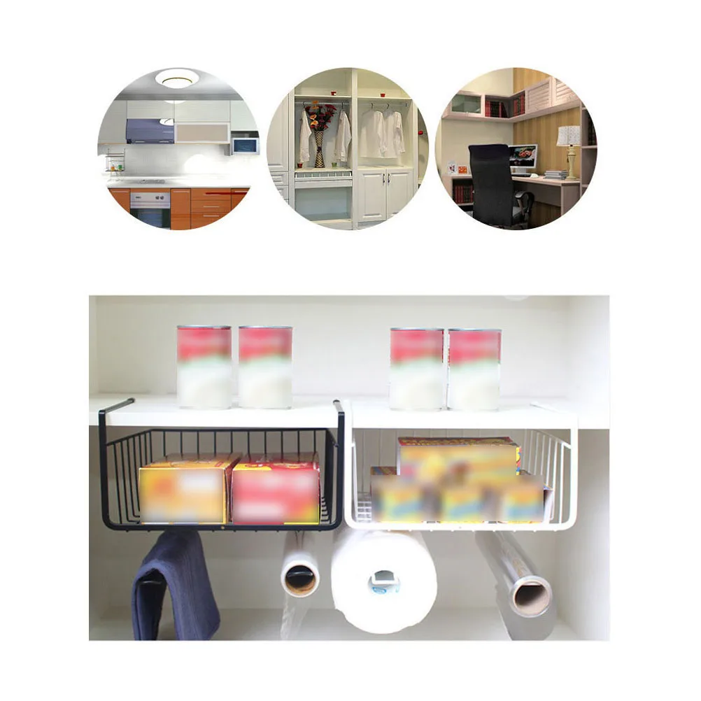 

2pcs Storage Rack Heavy Duty Iron Kitchen Shelf For Cabinet Partition Layered Organizer Under Table Storage Solution Cabinet