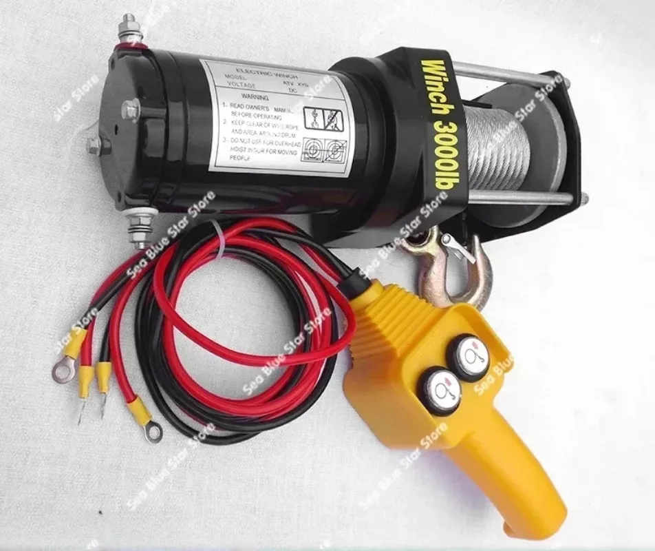 Car small crane 24V winch electric winch 12v self-rescue lifting 1 ton car special electric hoist hot sale